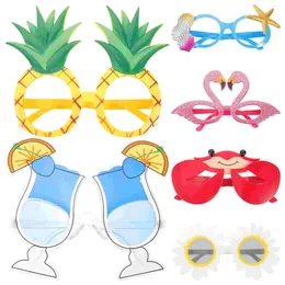 Güneş gözlüğü 6 adet sahne ananas partisi luau süslemeleri diğer plastik gözlükler komik ziyafet yetişkin kostüm dekoratif