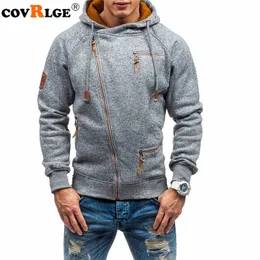 Herrtröjor tröjor covrlge män hösten casual solid blixtlås långärmad hoodie tröja toppkläder sudaderas para hombre mww151 230720