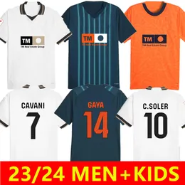23 24 Cavani Guedes Gameiro Soccer Jerseys Florenzi Home Away Third 2023 2024 Camisetas de Futbol Родриго Гайя М. Гомес Валенсия Мужские детские детские набор футбольные рубашки