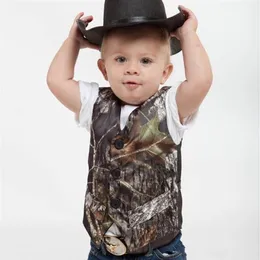 Camo Boy's Formal Wear Camouflage Real Tree Vest for Wedding Cute Baby Kids Vest Suits Custom Made294T