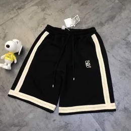 Summer ribbon splicing casual fashion shorts, polyester fabric to see anti-wrinkle ball, splicing shorts casual fashion men and women the same.