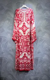 드레스 2023 가을/겨울 패션 새로운 둥근 목 중간 길이 큰 스윙 캐주얼 스플릿 드레스 S-xlcasual 드레스