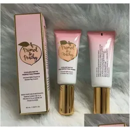 Foundation Primer Drop Primed Peachy Cosmetics 40Ml Cooling Matte Skin Perfecting Infused With Peach Sweet Fig Cream Faced Delivery Dh6Q0