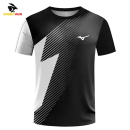 Camisetas masculinas verão ultrafina respirável camiseta corrida badminton feminina manga curta secagem rápida grande 230720