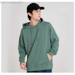 Erkek Hoodies Sweatshirts MRMT 2023 BRAND YENİ 260g Gevşek Omuz Kapüşonlu Kazak Baskılı Düz ​​Renk Kazak Uzun Kollu Hem Erkekler ve Kadınlar tarafından giyilebilir L230721