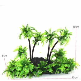 Decorazione per acquario Pianta artificiale Palme da cocco Ornamento per piante in plastica Serbatoio per pesci Paesaggio Decor292i