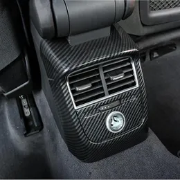 Car Rear Air Condition Outlet Frame Decoration 2pcs Carbon Fiber Type For Audi A3 8V 2014-18 ABS Anti-kick Cover Decals336n