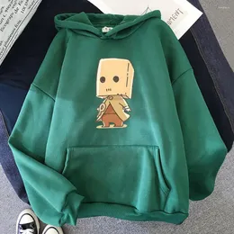 Herrtröjor små mardrömmar tecknad anime harajuku tröjor män/kvinnor kläder estetiska fickgata mjukt fleece hoody