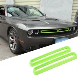 Green Car Front Mesh Gril Front Grilles Decoration Ring for Dodge Challenger 2015 Up Car Styling Car Interior Accessories228a