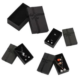 32pcs portagioie 8x5cm nero collana per anello regalo carta gioielli imballaggio braccialetto orecchino display con spugna 210713295u