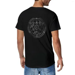 Polos para hombre, círculo de transmutación humana, camiseta de tiza, camisetas para fanáticos de los deportes para hombre, ropa Hippie, Tops bonitos, camisas de algodón para hombre