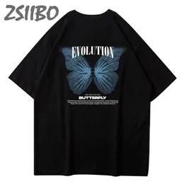 Koszulki męskie Y2K Butterfly Męskie i damskie koszulki streetwear HARAJUKU Krótkie T-shirt Cotton Harajuku Tshirt Loose Hip Hop Tops 230720