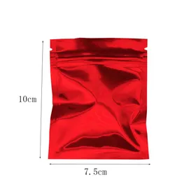 7 5 10cm Red Heat Sealable Aluminum Foil Zip lock Bags 100Pcs Lot Dried Food Packaging Bag Resealable Zipper Packing Storage Bag241V