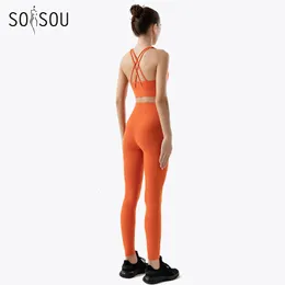 Women's Tracksuits SOISOU Nylon Yoga Clothing Gym Fitness Leggings Sports Bra Short Sets High Waist Elastic Women Clothing 3 Types 12 Colors 230721