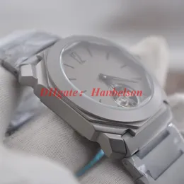 Whole Grey Mens Watches Luxusuhr Titanium STEL Pasek Tourbillon Dial Automatische UHR Mechanical Glass Dom 41 mm Na rękę