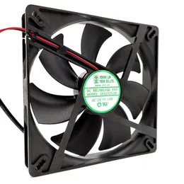 DFS132512H DFB13512H silent 135 chassis cooling fan DC 12V 3W 0 25A 2600RPM 13525 135 135 25mm 2 wires Dual Ball289n