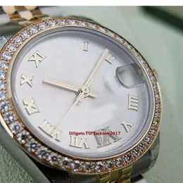 Prezent świąteczny Oryginalny certyfikat pudełkowy Casual Modern Watches Unisex Watches 178383 Średnia stalowa złote diament Roman vi Diamond BE3103