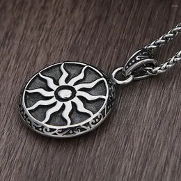 Pendant Necklaces Vintage Greek Mythology Sun God Apollo Necklace Men Punk Fashion Amulet Stainless Steel Chain Jewelry Gift