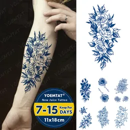 Tatuaż tatuaży soków tatuaże trwałe wodoodporne tymczasowe tatuaż naklejka szkic róża tatoo ramię fałszywe kwiaty tatuaże słonecznika kobiety