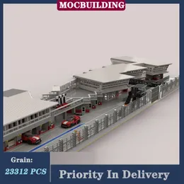 Bloklar MOC Araba Track Model Binası Montaj Yarış Koleksiyonları Set Oyuncak Hediyeleri 230721