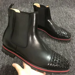 Red Bottoms Boots spikes Shoes Women Short Booties Dress Ankle Boot Heels Boots Luxury Soles Heel men boots 38-47 Y547