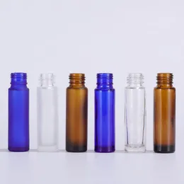 Kozmetik Krem Essence için Toptan Cam Silindir Şişeleri Konteynerde Doldurulabilir Boş Rulo 10 ML 650 PCS Ahşap Tahıllı Plastik GFWO