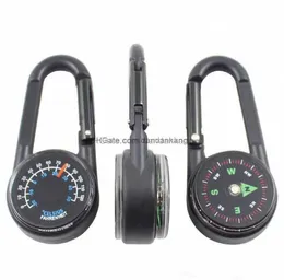 Nyckelring Ny multifunktionell vandring Metal Carabiner Mini Compass Thermometer Sporting Outdoor Goods Outdoor Multian