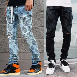 Men s Shorts Y2K Fashion Ripped Jeans Men Luxury Paisley Pattern Print Mens Mannen Pants Slim Stretch Man Casual Denim Trousers Hombre 230721