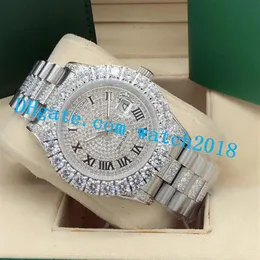 Luxury Watch Men II 43MM 228349 116300 Full Iced Full VS Bigger Diamond Orologi Automatici Moda Uomo Orologi impermeabili lum2799