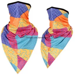 Multificering Magic Scarves Outdoor Half Face Masker Vuxen Ice Silk Cooling Sun Protective Mask Dammtät cykel Vandring Triangel Scarf Neck Wraps Turban