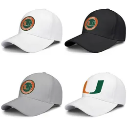 Miami Hurricanes Round Logo للرجال والنساء قابلة للتعديل شاحنة CAP مخصصة لطيف عصري Baseballhats شعار كرة القدم القديم prin220l