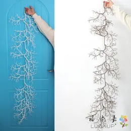 装飾的な花1 PCS人工140cm（55インチ）長いプラスチック製の乾燥ぶどうブランタンブランチ植物ウェディングホームフェスティバル飾り飾り