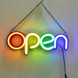 16'' LED Neon Sign OPEN Light 4 Colors Handmade Visual Artwork Bar Club KTV Wall Decoration Commercial Lighting Colorful243t
