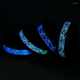 Eheringe Trendy Blaue Farbe Glühende Leuchtende Schwarze Drache Männer Frauen Edelstahl Fluoreszierende Ring Aneis Charme Schmuck Großhandel