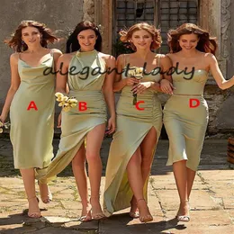 Sage Green Beach Sukienki z druhną 2023 Seksowna Słowika Słotka Letnia Święta Junior Maid of Honor Wedding Party Gun265z