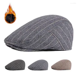 Berretti Autunno Inverno Sboy Caps Lana Ispessita Berretto Uomo Britannico Vintage Caldo Berretto Piatto Gatsby Pittori Cappelli Gorro Hombre Boina