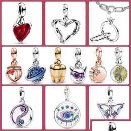 Charms 925 Sterling Sier Charm Fit Pandora ME 시리즈 팔찌 와이어 하트 메디언 Beautif Girl 선물 배달 보석류 DHB0A