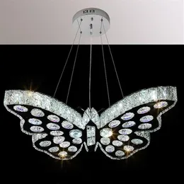 Lustres de borboleta de cristal LED modernos, luminárias pendentes, foyer, sala de jantar, sala de crianças, luzes de teto, iluminação, Ho216K