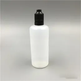 500Pcs 120ml E Liquid Bottles Translucent PE Plastic Dropper Empty E Juice Bottle 120 ml with Colorful Tamper ChildProof Cap Long 254h