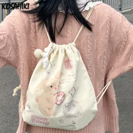 学校の袋漫画甘い日本のカワイイショルダーy2k美的かわいいウサギプリントバックパック