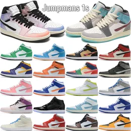 Jumpmans 1 1S كرة السلة لأحذية الرجال للرجال المدربين مصممين جلدي محظوظ يوم عيد الحب الأزرق الحقيقي الصالة الرياضية الحمراء الحذاء في الهواء الطلق حجم 36-45