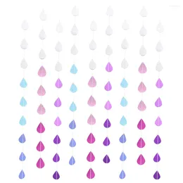 Decorative Flowers 9 Strings Pendant Wedding Decor Water Drop Decorations Raindrop Hanging Garlands Paper Ceiling Sprinkle Baby Drops Decors