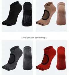 Kvinnor Anti Slip Yoga Socks Peep Toe Sport Cotton Pilates Ankle Sox Ventilation Quick-Tork Ballet Profession Aance Dance Sock Slippers