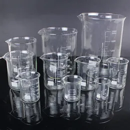 5pcs set 25ml 50ml 100ml 150ml 500ml Glass Beaker Chemistry Experience Labware for School Laboratory Equipment287Q