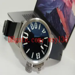 Новый Classico 55 U-1001 Black Dial и резиновая лента Mens Automatic Movemation Watchtransparent Back Men's Casual Watches199b