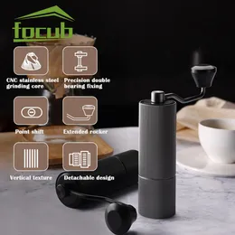 Mills Manual Coffee Grinder 휴대용 조절 식 고품질 핸드 커피 콩 공장 더블 베어링 포지셔닝 주방 액세서리