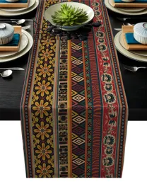 Corredor de mesa retrô padrão europeu preto rústico casa decoração de sala de jantar pano corredores de festa de natal de casamento 230721