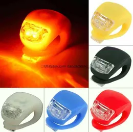 Silicone Bike Bicycle head lamp Cycling Head Front Rear Wheel LED Flash Bicycle Light Lamps battery night riding cycling caution lights
