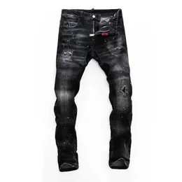 Jeans grey d2 Light dsq Brand Mens dsquare Hole 2 Blue Dark QNPQYX Italy New Man Long street Pants Pants Streetwear denim Skinny Slim Straight Biker Jean for Wo