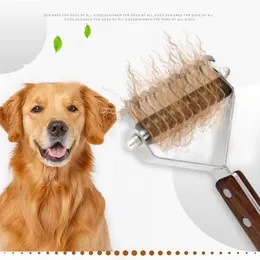 Projektant Pet Coman Unmie Knot rozwiązuje grzebień w kształcie litery Y Rake Rake Walnut-Dog De-Hair Dogs2862